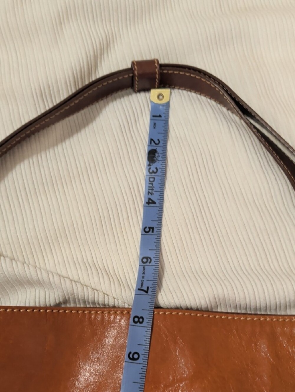 Conte Di Cavour Leather Shoulder Bag in Cognac Orangey Brown - Picture 8 of 15